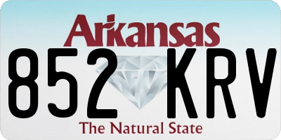AR license plate 852KRV