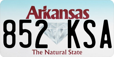 AR license plate 852KSA