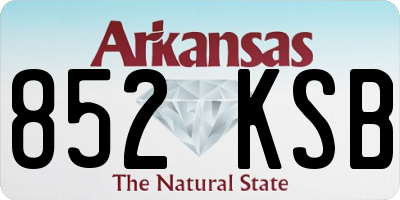 AR license plate 852KSB