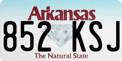 AR license plate 852KSJ