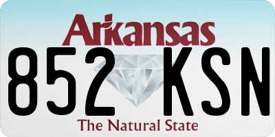 AR license plate 852KSN