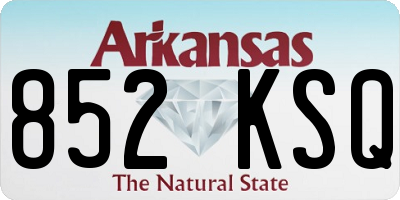 AR license plate 852KSQ