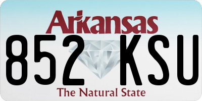 AR license plate 852KSU