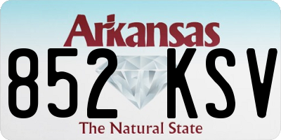 AR license plate 852KSV