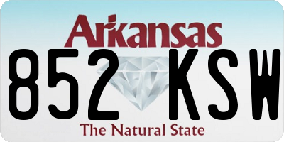 AR license plate 852KSW