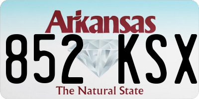 AR license plate 852KSX