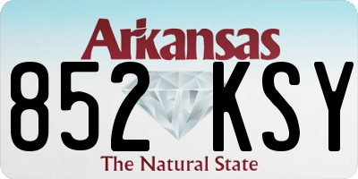 AR license plate 852KSY