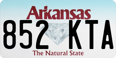AR license plate 852KTA