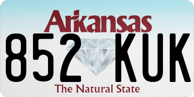 AR license plate 852KUK