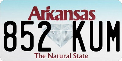 AR license plate 852KUM