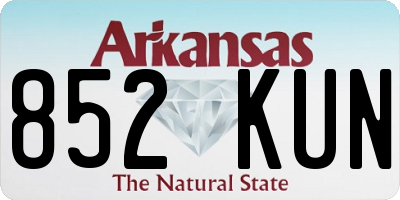 AR license plate 852KUN