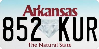 AR license plate 852KUR