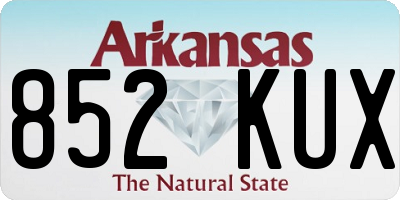 AR license plate 852KUX
