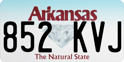 AR license plate 852KVJ