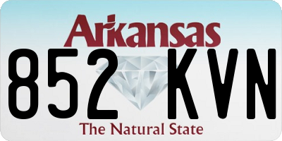AR license plate 852KVN