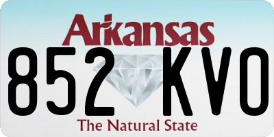 AR license plate 852KVO