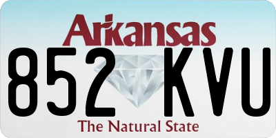 AR license plate 852KVU