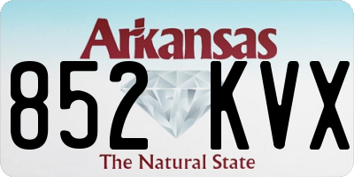 AR license plate 852KVX