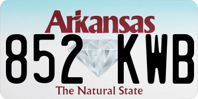 AR license plate 852KWB