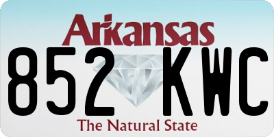 AR license plate 852KWC