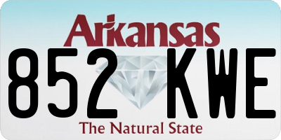 AR license plate 852KWE