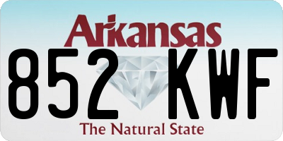 AR license plate 852KWF