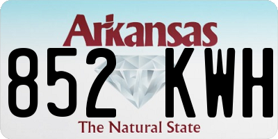 AR license plate 852KWH