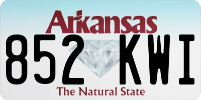 AR license plate 852KWI