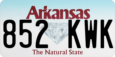 AR license plate 852KWK