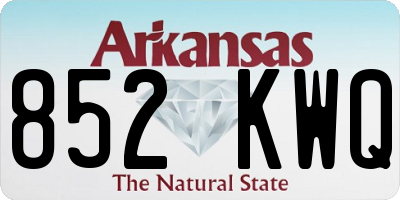 AR license plate 852KWQ
