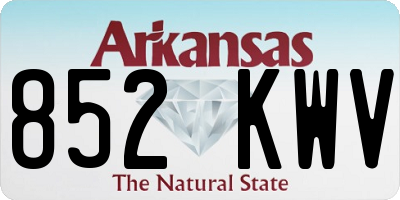 AR license plate 852KWV