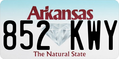 AR license plate 852KWY