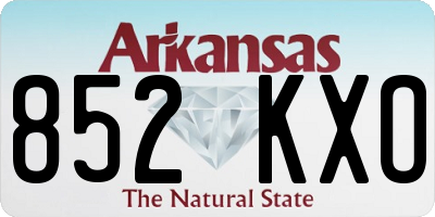 AR license plate 852KXO