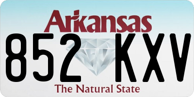 AR license plate 852KXV