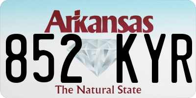 AR license plate 852KYR
