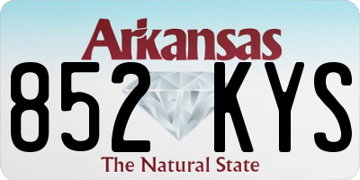 AR license plate 852KYS