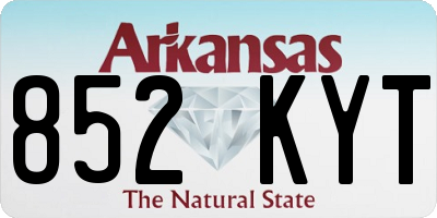 AR license plate 852KYT