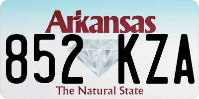 AR license plate 852KZA