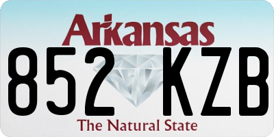 AR license plate 852KZB