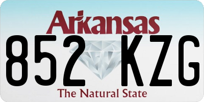 AR license plate 852KZG