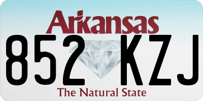 AR license plate 852KZJ