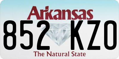 AR license plate 852KZO
