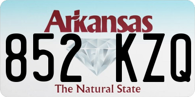 AR license plate 852KZQ