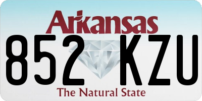 AR license plate 852KZU