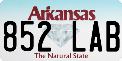 AR license plate 852LAB