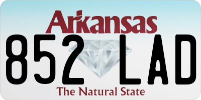 AR license plate 852LAD
