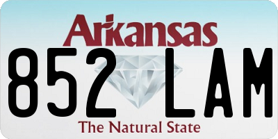AR license plate 852LAM