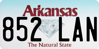AR license plate 852LAN