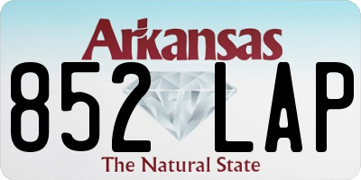 AR license plate 852LAP