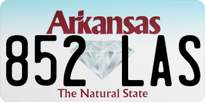 AR license plate 852LAS